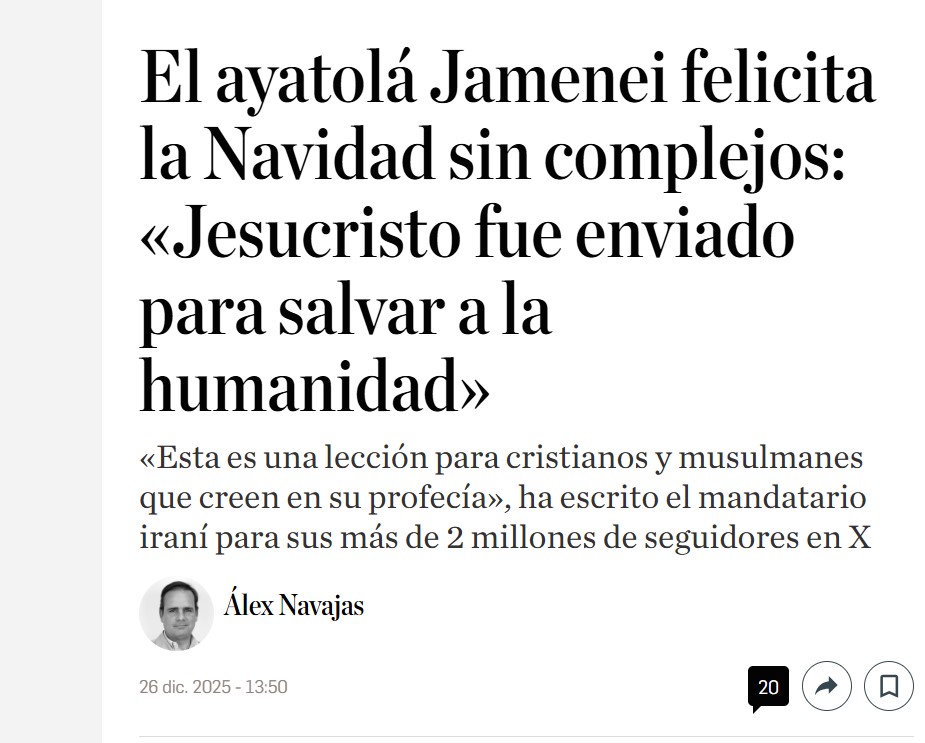 El exlíder religioso reconoce la importancia de la figura de Jesús dentro del cristianismo y del Islám, además no duda en felicitar la navidad, caso contrario que sucede en Arabia Saudí que está prohibido.