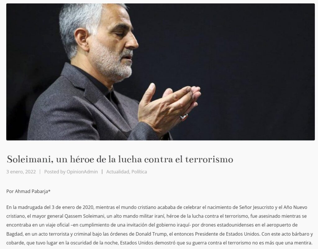 Qasem Soleimani fue asesinado por Estados Unidos, con su muerte permitió la recuperación del grupo terrorista ISIS tras ser derrotado en 2017 por Rusia e Irán.