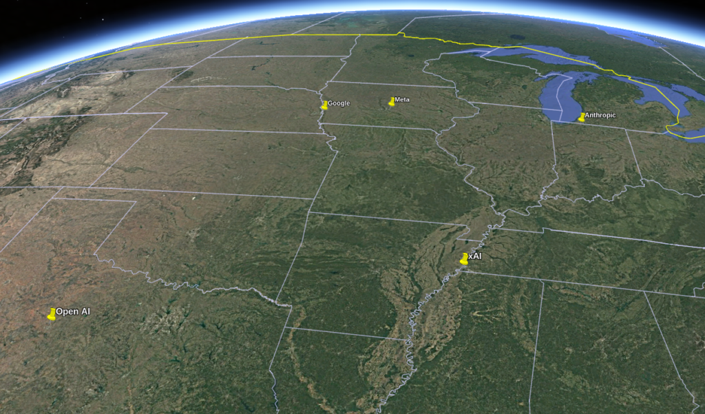 Centros de datos más importantes de empresas IA